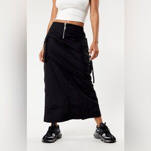 The Ragged Priest Black Cargo Maxi Skirt NWT